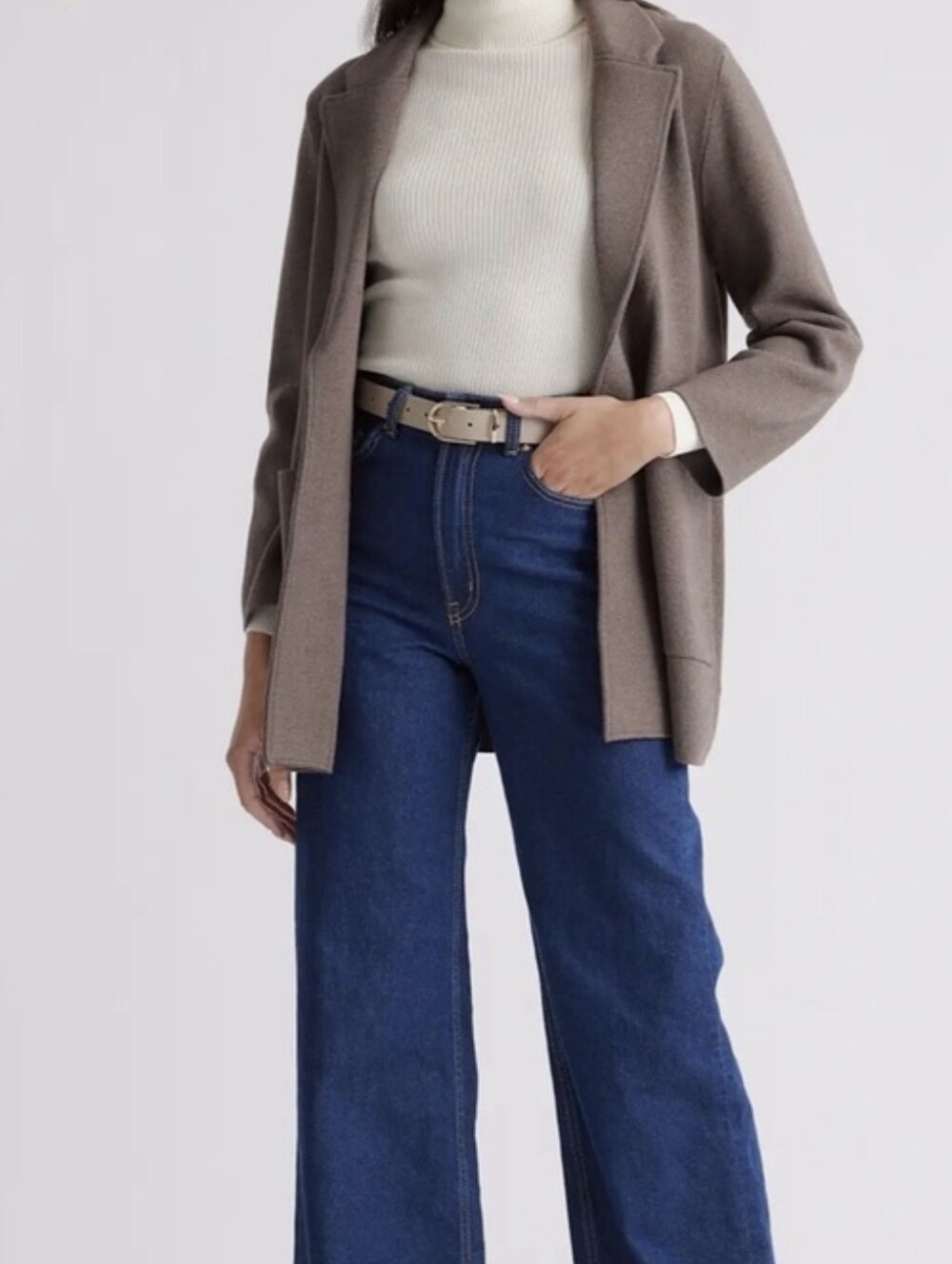 Quince Organic Cotton Open-Front Knit Jacket in Dark Brown Medium - Picture 5 of 10